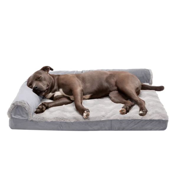 Deluxe Bolster Pet Bed – Gray, 22 Inch – Comfortable and Supportive Rest for Your Pet